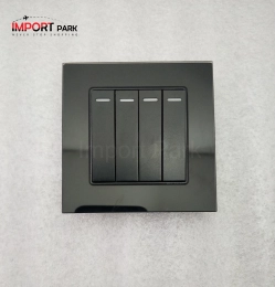 Glass Border 4gang 1way switch Black