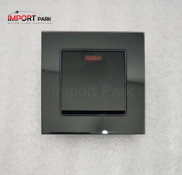 Glass Border 20A DP switch with LED Black