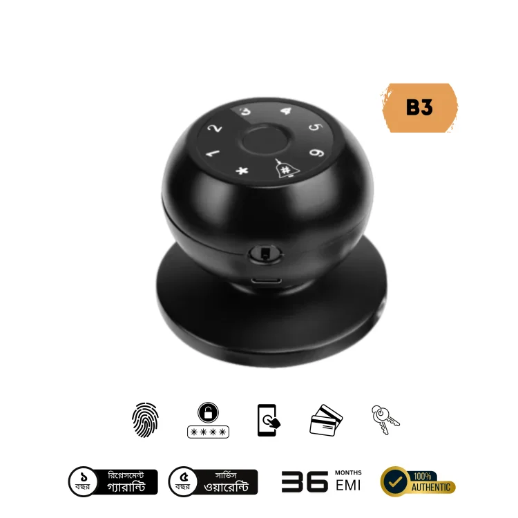 B3 WiFI Smart Bedroom Round Lock 5 Unlock Methods