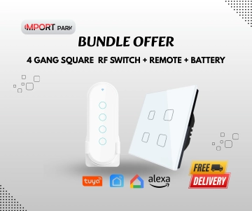 4 gang Square + Remote+Battery