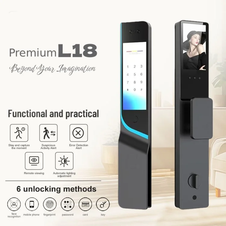 Premium L18 Professional Video Call Face & Instant Unlock Door Lock - ছবি 2