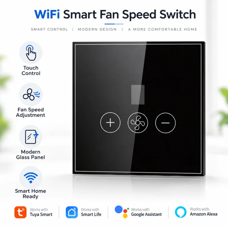 Wifi Smart Fan Switch Black